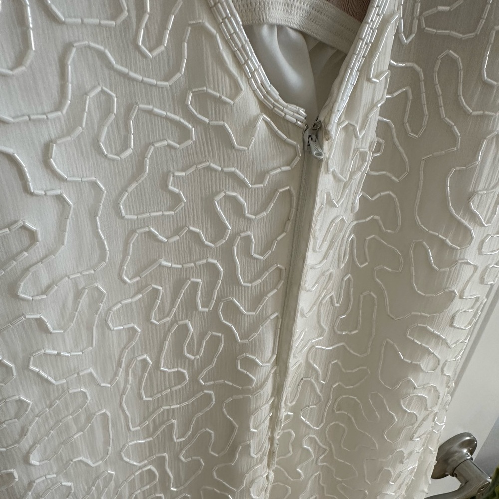 Vtg 80s Laurence Kazar Beaded Cocktail Dress - Picture 11 of 15